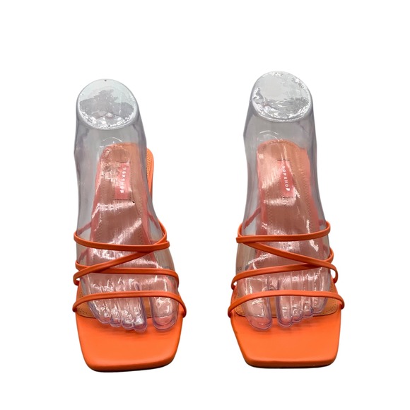 Topshop Shoes - Topshop Orange Strappy Square Toe Wedge Sandals US 8 UK 6 EU 39 114610246